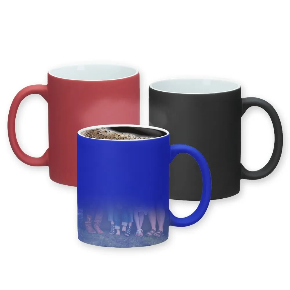 [Descrição: Caneca mágica de 350ml, cerâmica sublimática com acabamento fosco.  Altura :  9,6 cm  Largura :  12,2 cm  Peso aproximado (g):  337  AZUL	PRETO	VERMELHO] 04365 Caneca Mágica de Cerâmica 350ml