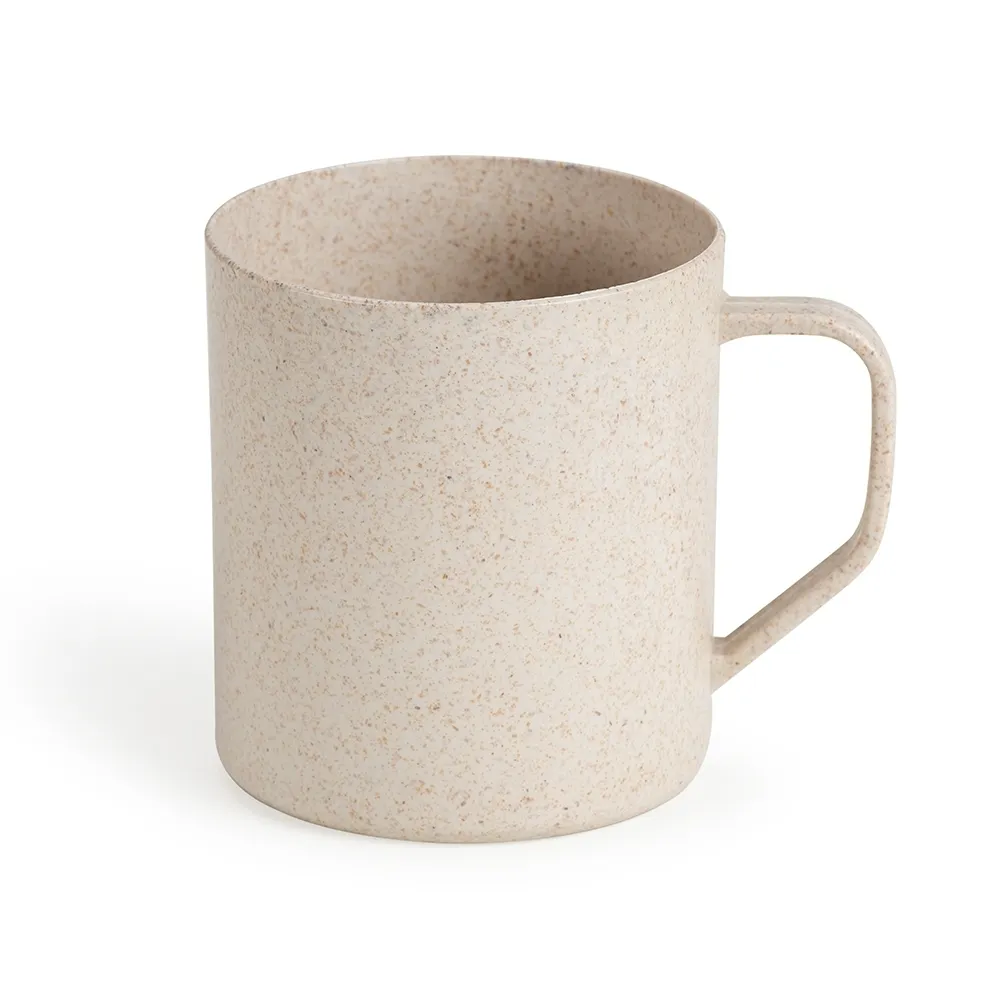 [Descrição: Caneca plástica de fibra de arroz com capacidade de 400ml, livre de BPA.  Altura :  9,4 cm  Largura :  11,4 cm  Circunferência :  26,6 cm] 14508 Caneca Fibra de Arroz 400ml